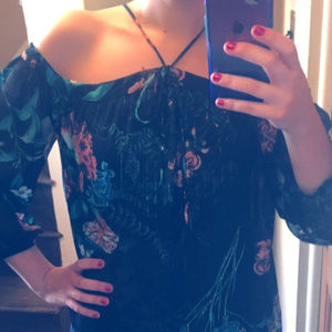 NWOT Off-shoulder floral blouse- 7th Avenue S